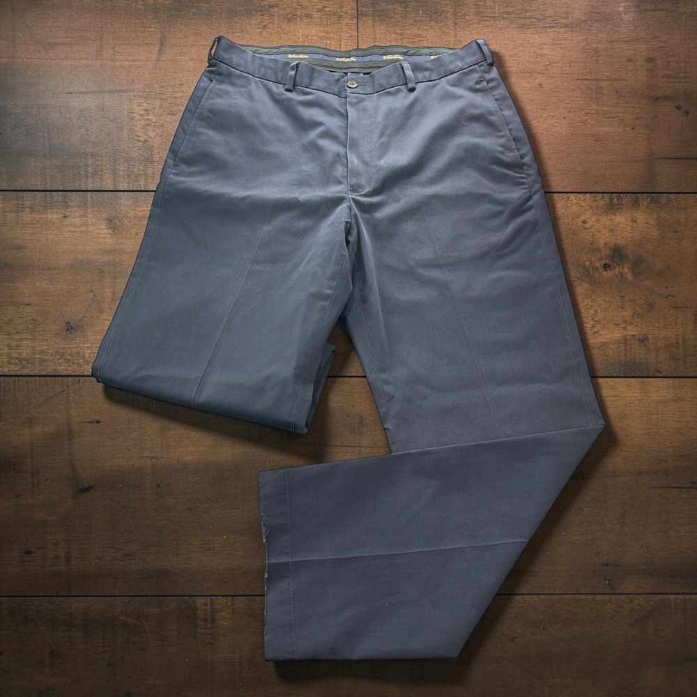 Brooks Brothers Advantage Chino Hudson Navy Blue Cotton Pants W35 L32